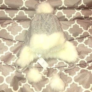 Faux fur beanie cap. Never worn